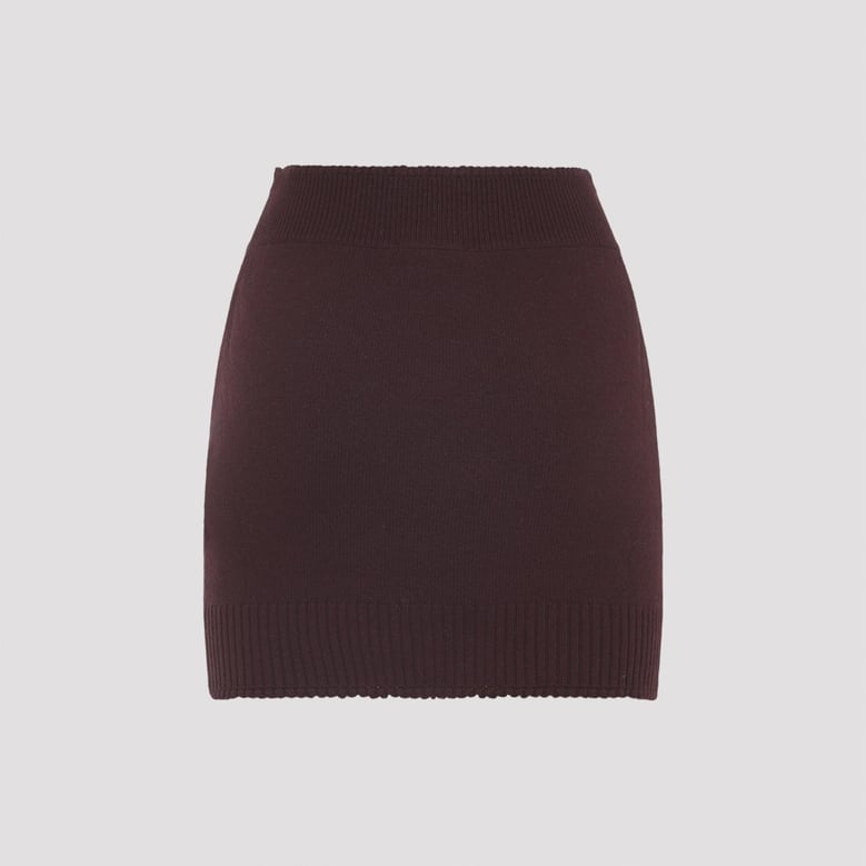 burgundy wool mini skirt by Selfnex
