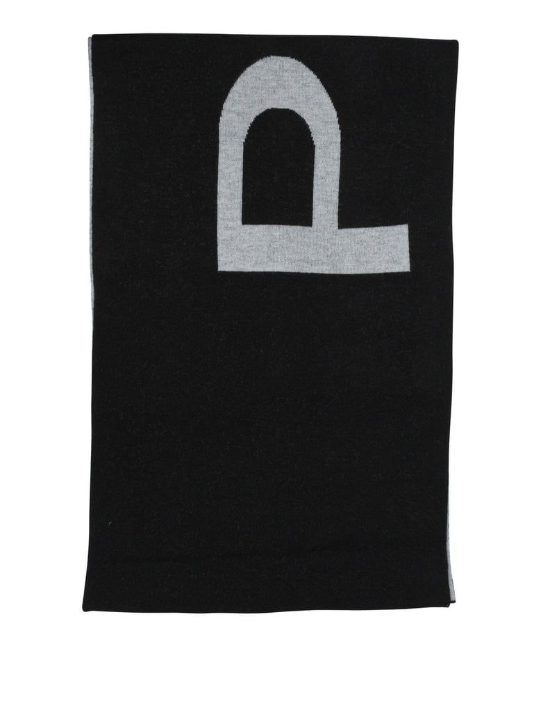black wool blend scarf by Selfnex