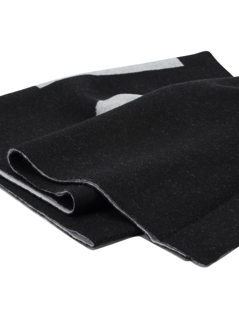 black wool blend scarf by Selfnex