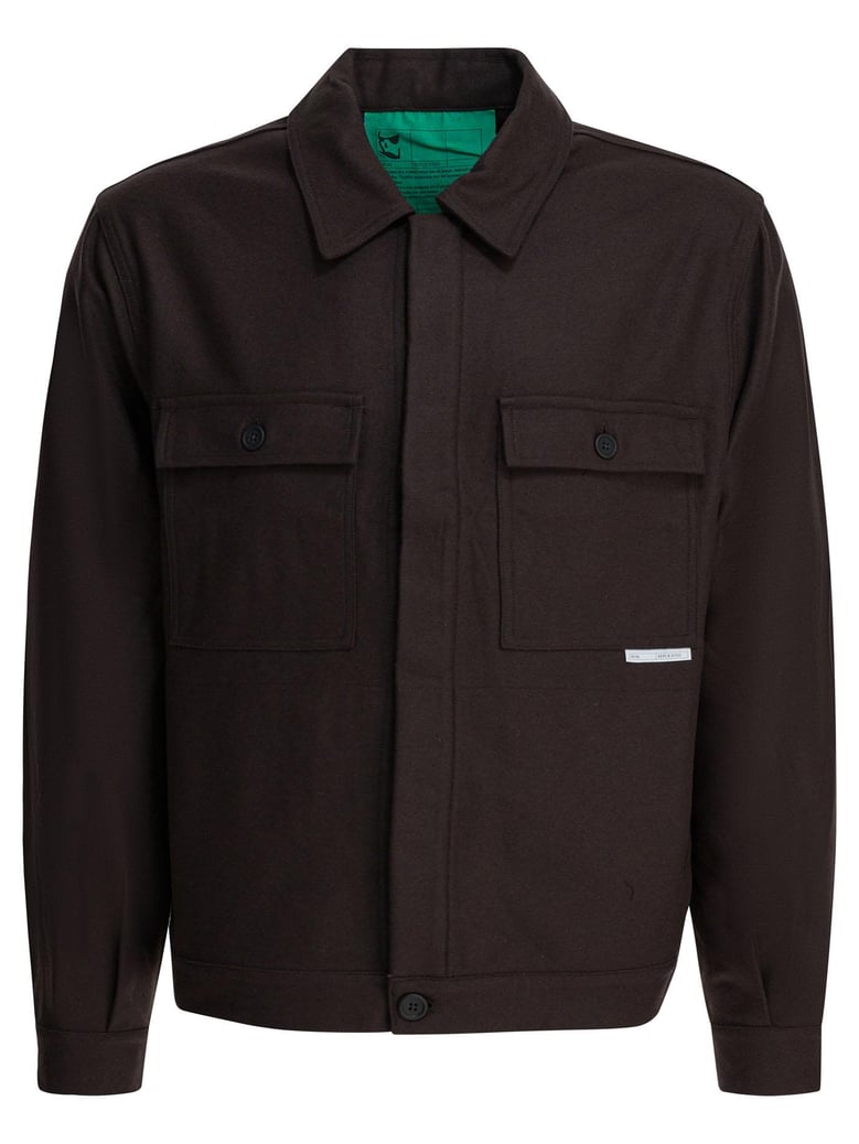 brown wool blend jacket by Selfnex