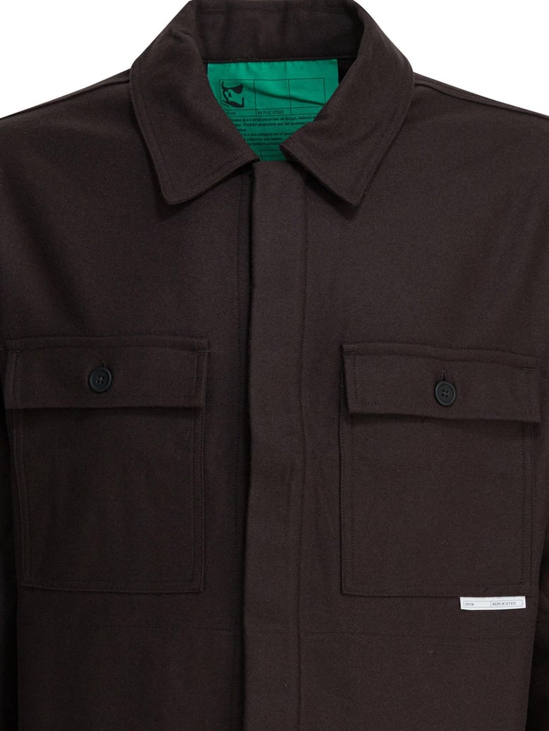 brown wool blend jacket by Selfnex