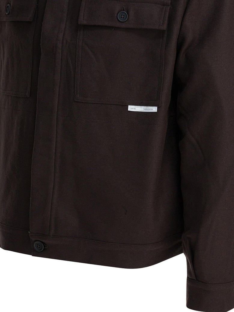 brown wool blend jacket by Selfnex