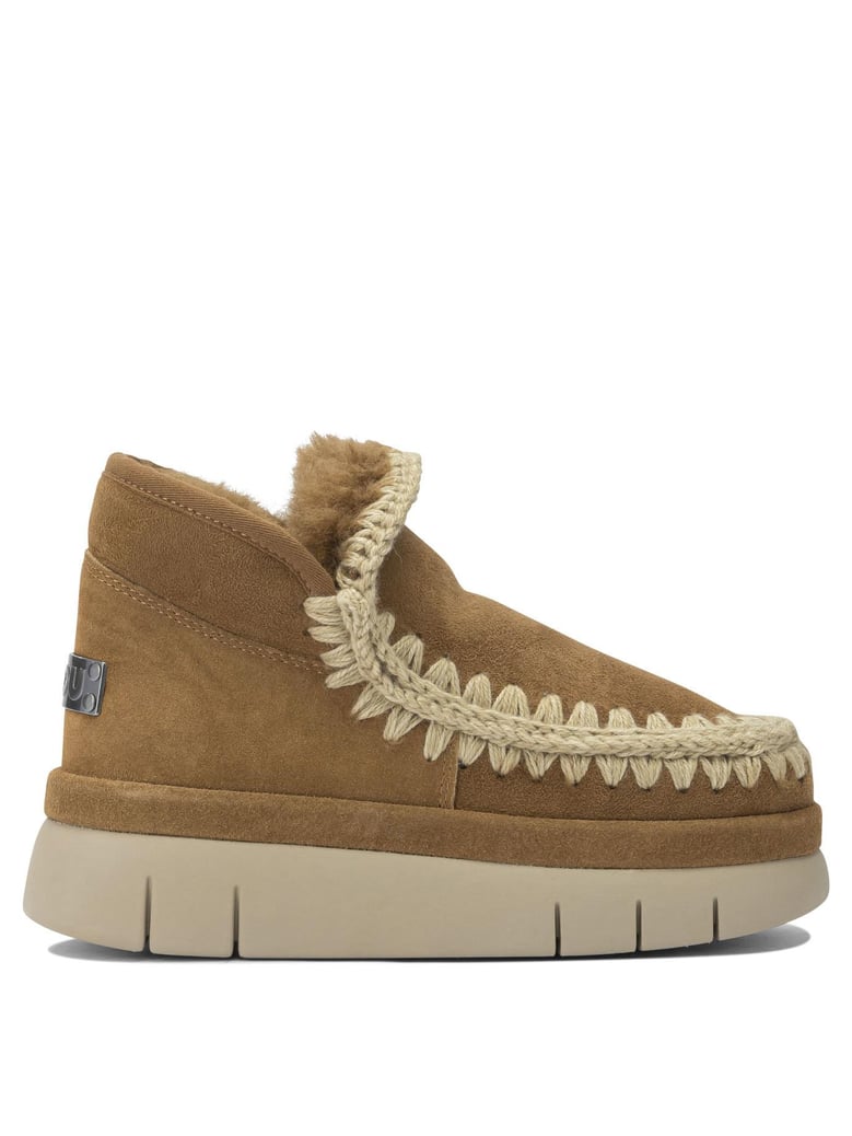 beige sheepskin ankle boots by Selfnex