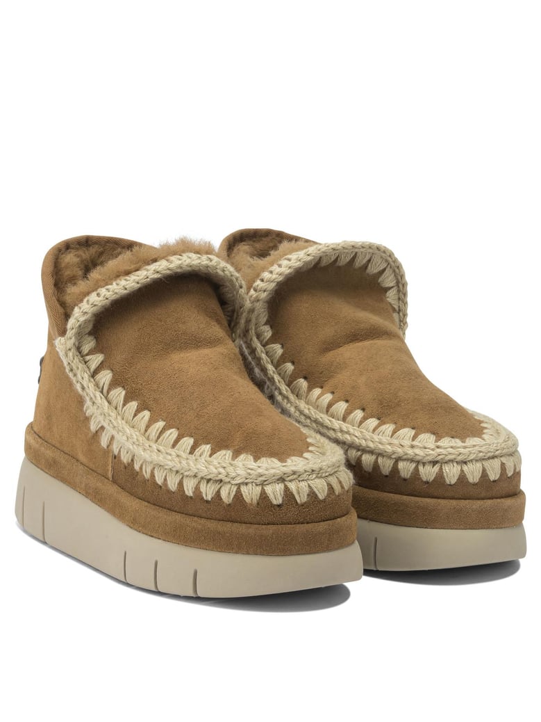 beige sheepskin ankle boots by Selfnex