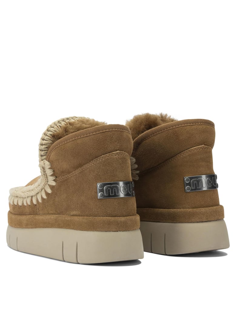 beige sheepskin ankle boots by Selfnex
