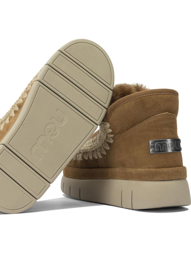 beige sheepskin ankle boots by Selfnex