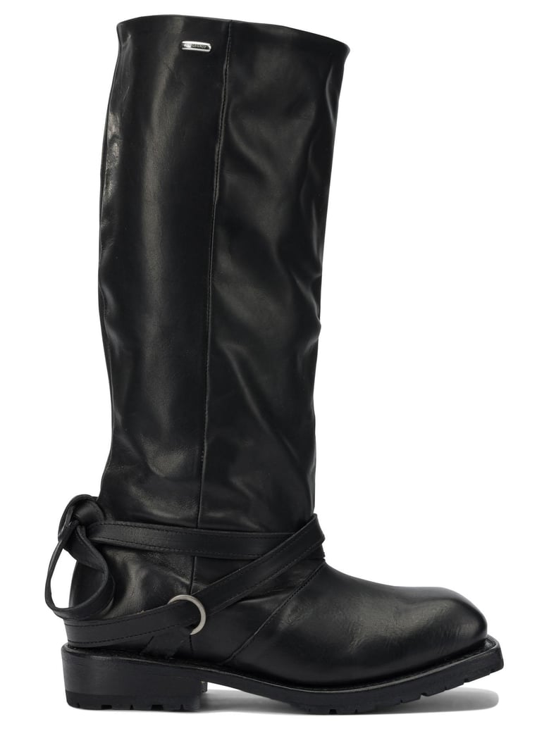black cow leather boots by Selfnex