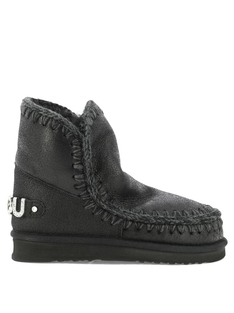 black sheepskin ankle boots by Selfnex