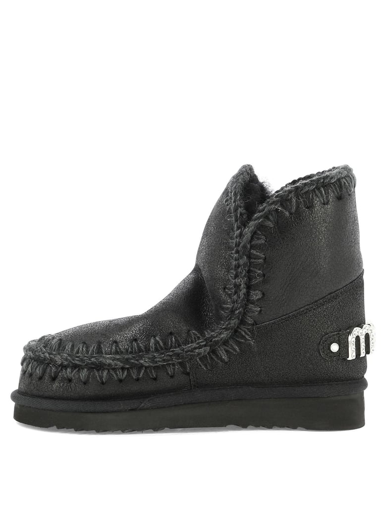 black sheepskin ankle boots by Selfnex