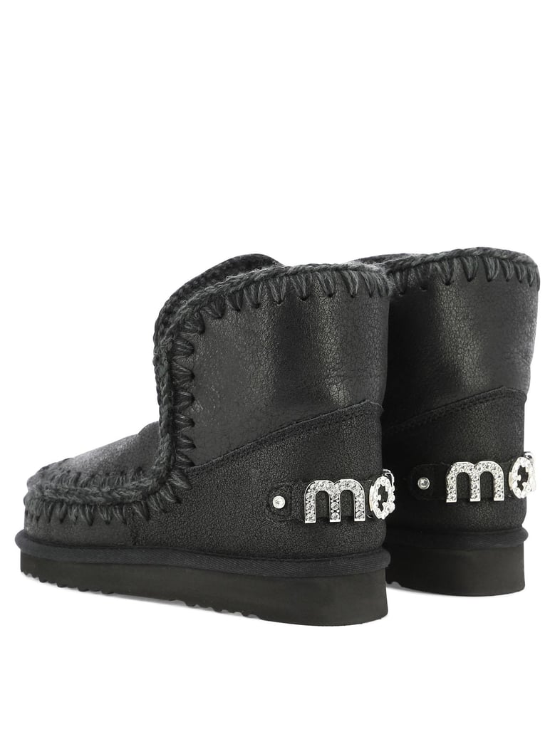 black sheepskin ankle boots by Selfnex