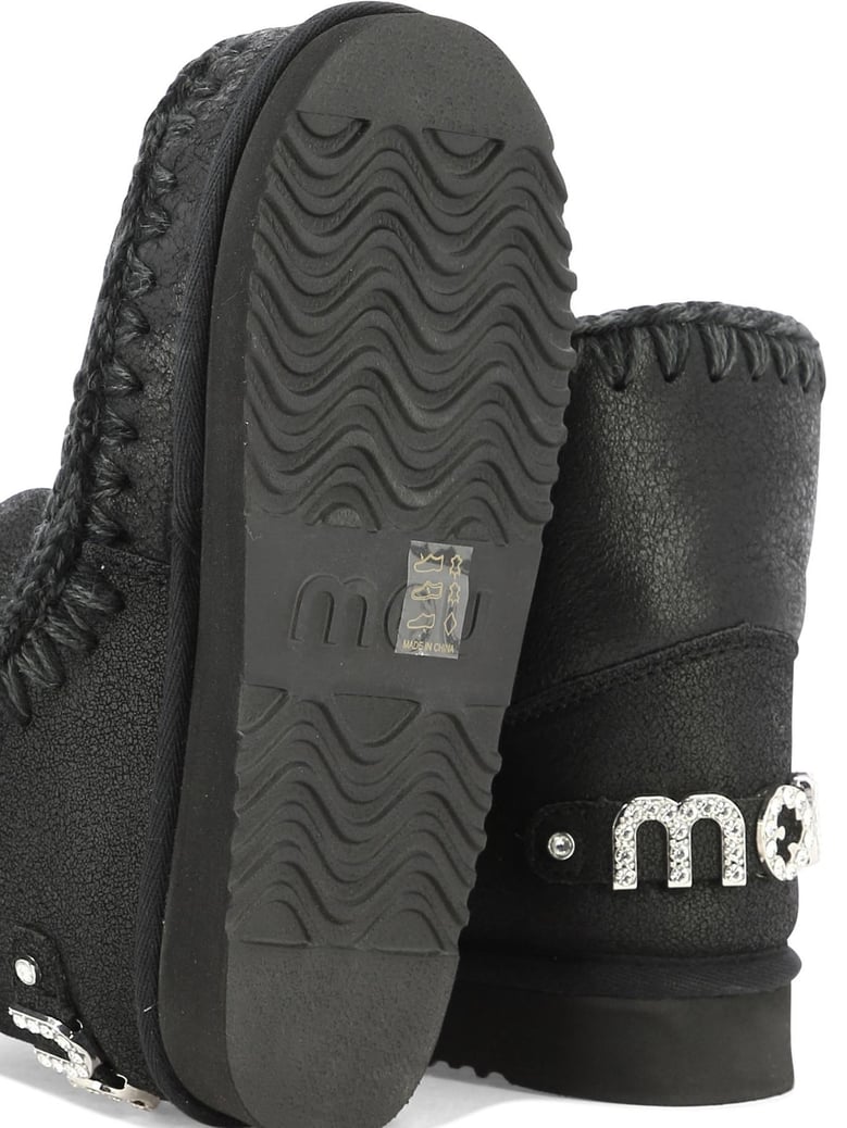 black sheepskin ankle boots by Selfnex