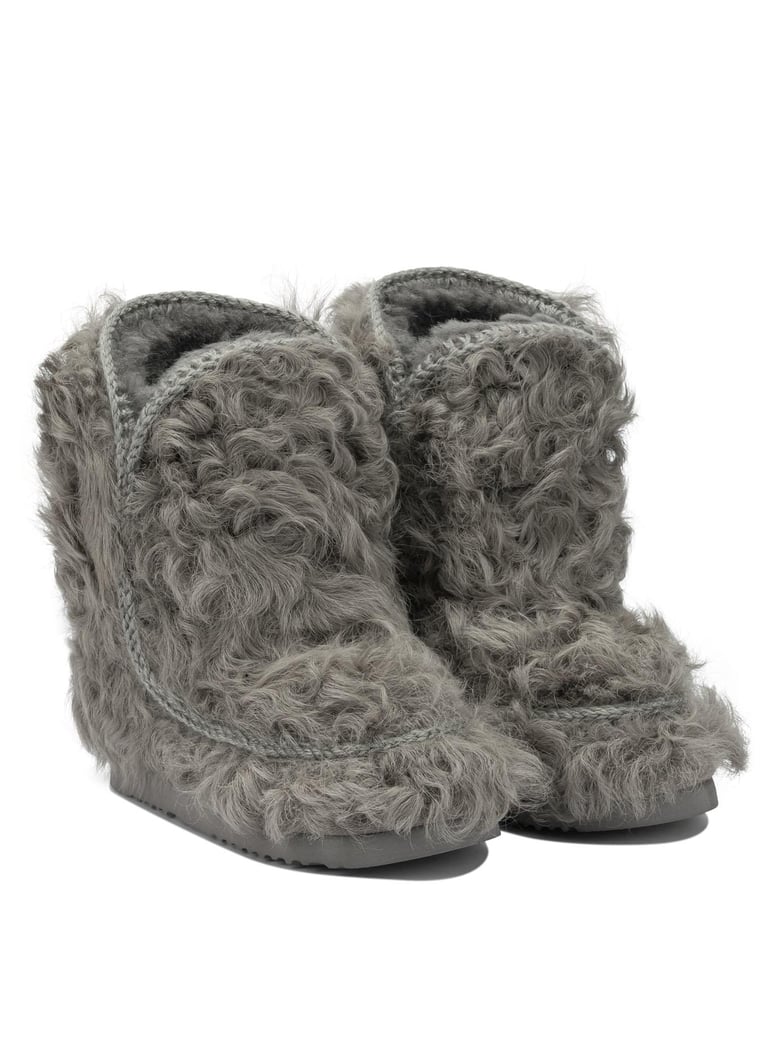 grey sheepskin ankle boots by Selfnex