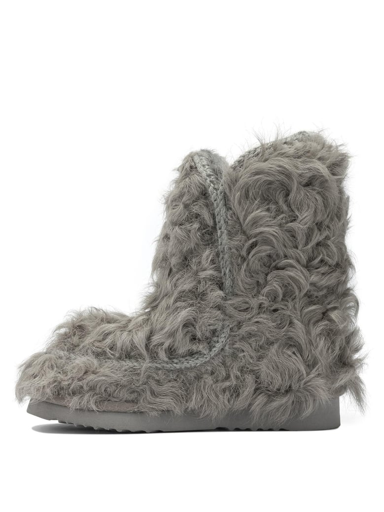 grey sheepskin ankle boots by Selfnex