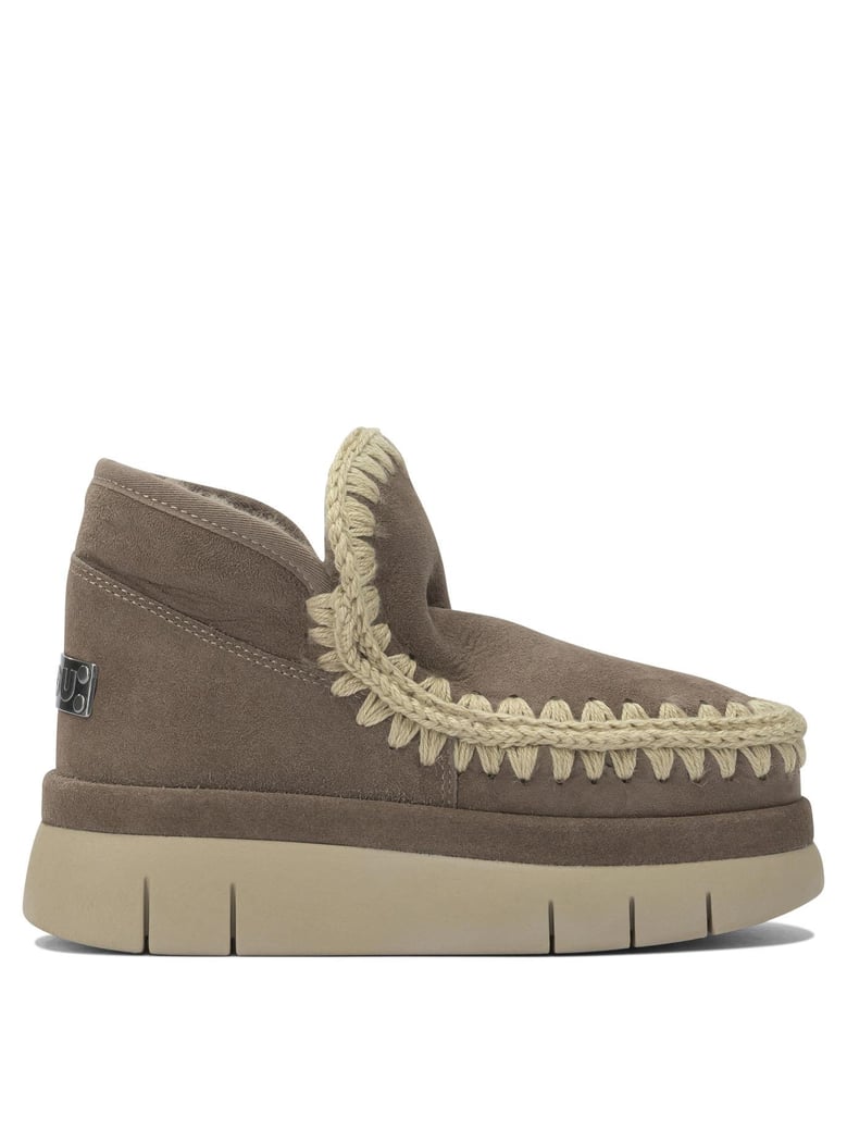 grey sheepskin ankle boots by Selfnex