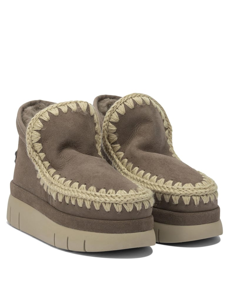 grey sheepskin ankle boots by Selfnex