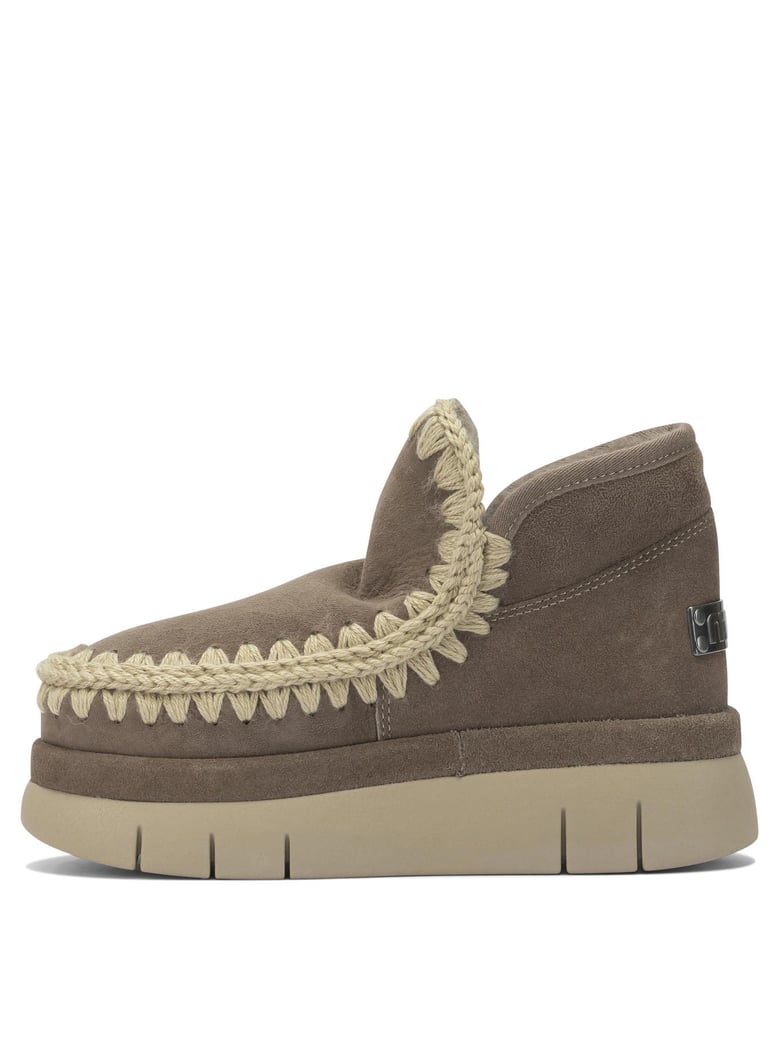 grey sheepskin ankle boots by Selfnex
