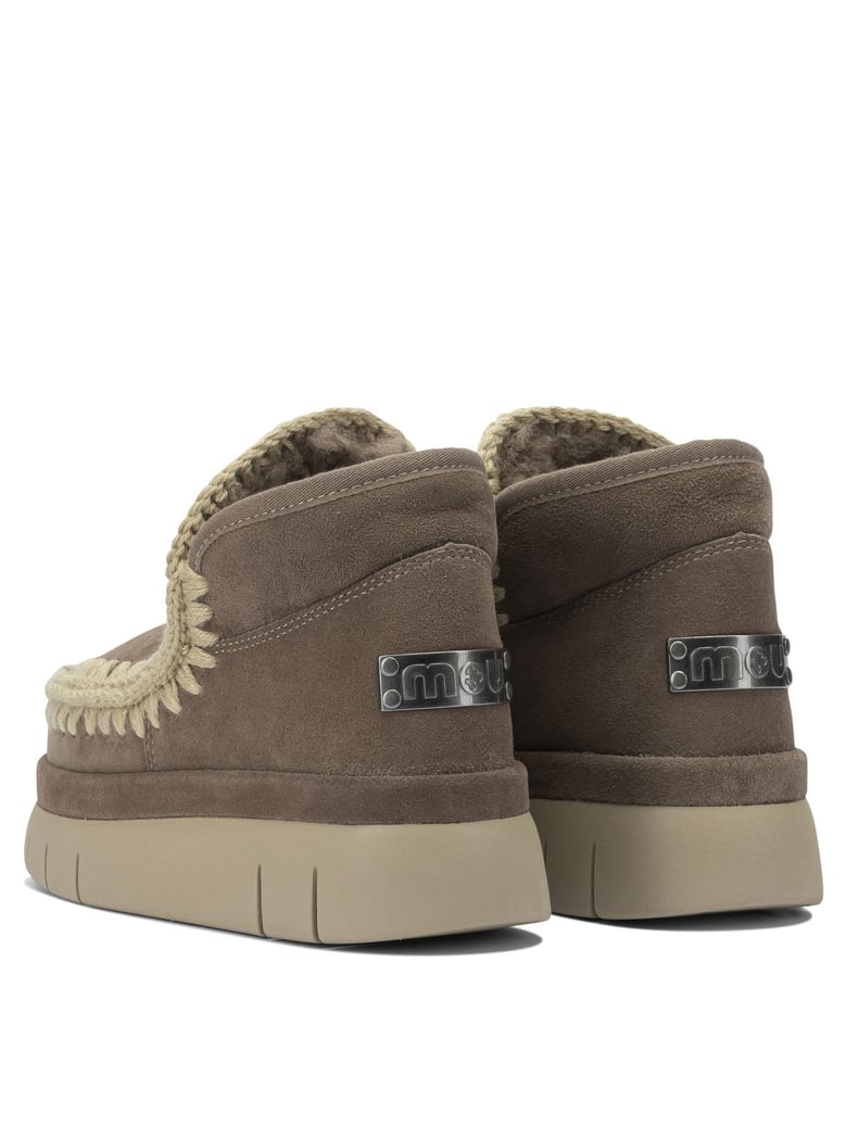 grey sheepskin ankle boots by Selfnex