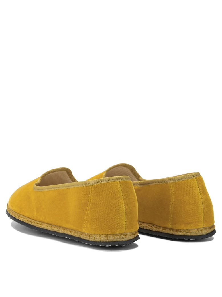 yellow velvet ballerinas by Selfnex