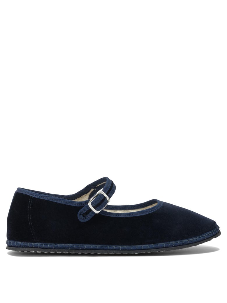 blue velvet ballerinas by Selfnex