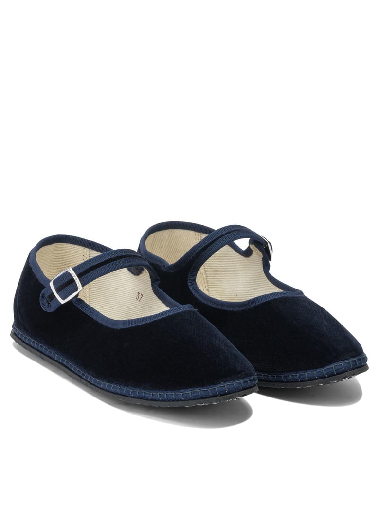 blue velvet ballerinas by Selfnex