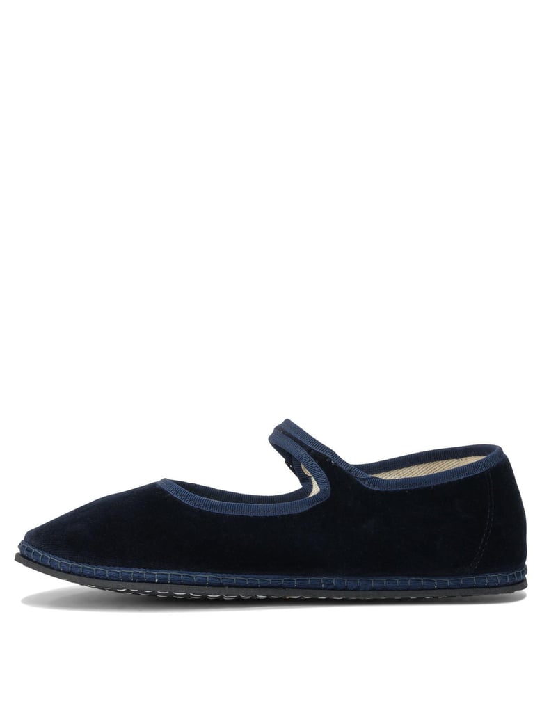 blue velvet ballerinas by Selfnex