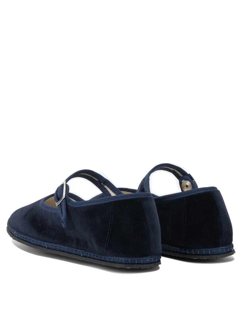 blue velvet ballerinas by Selfnex