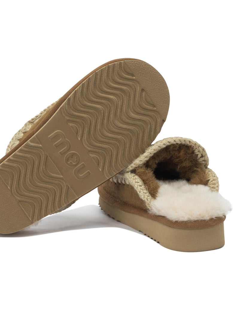 beige sheepskin sandals by Selfnex