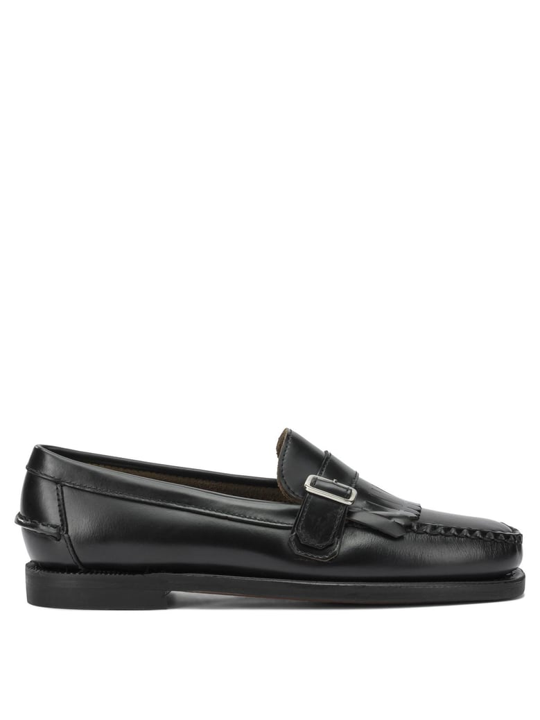 black leather loafers by Selfnex