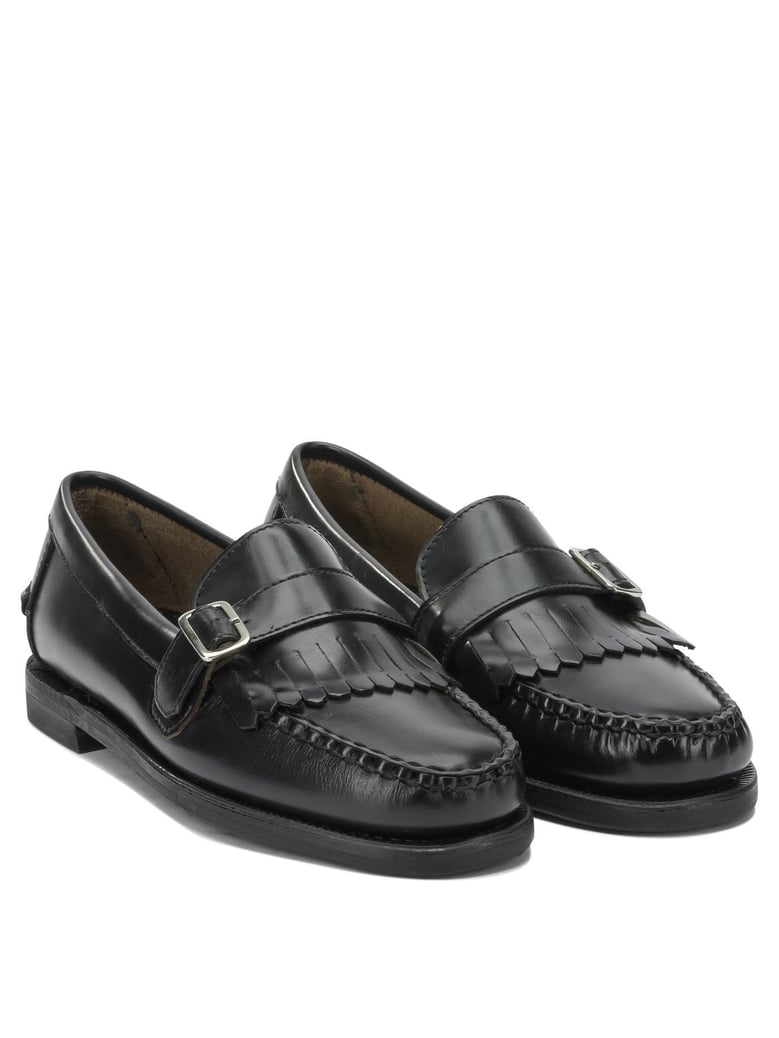 black leather loafers by Selfnex