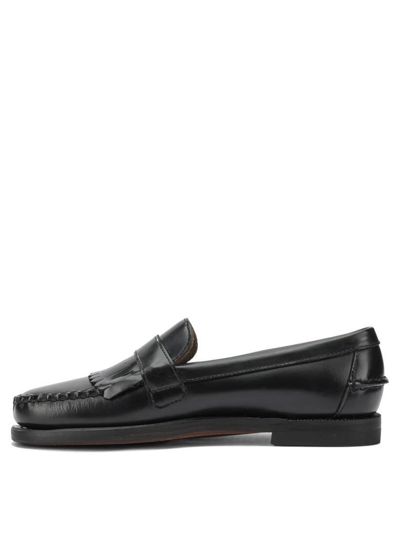 black leather loafers by Selfnex