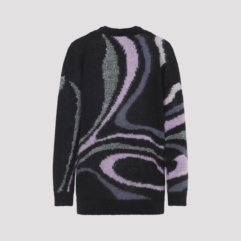 embroidered mohair blend oversize cardigan by Selfnex