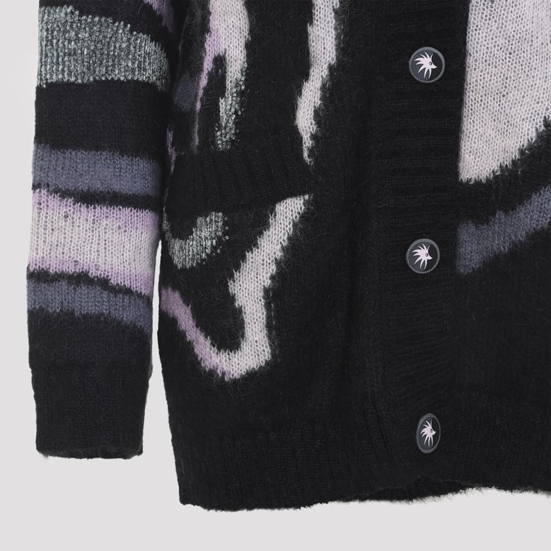 embroidered mohair blend oversize cardigan by Selfnex