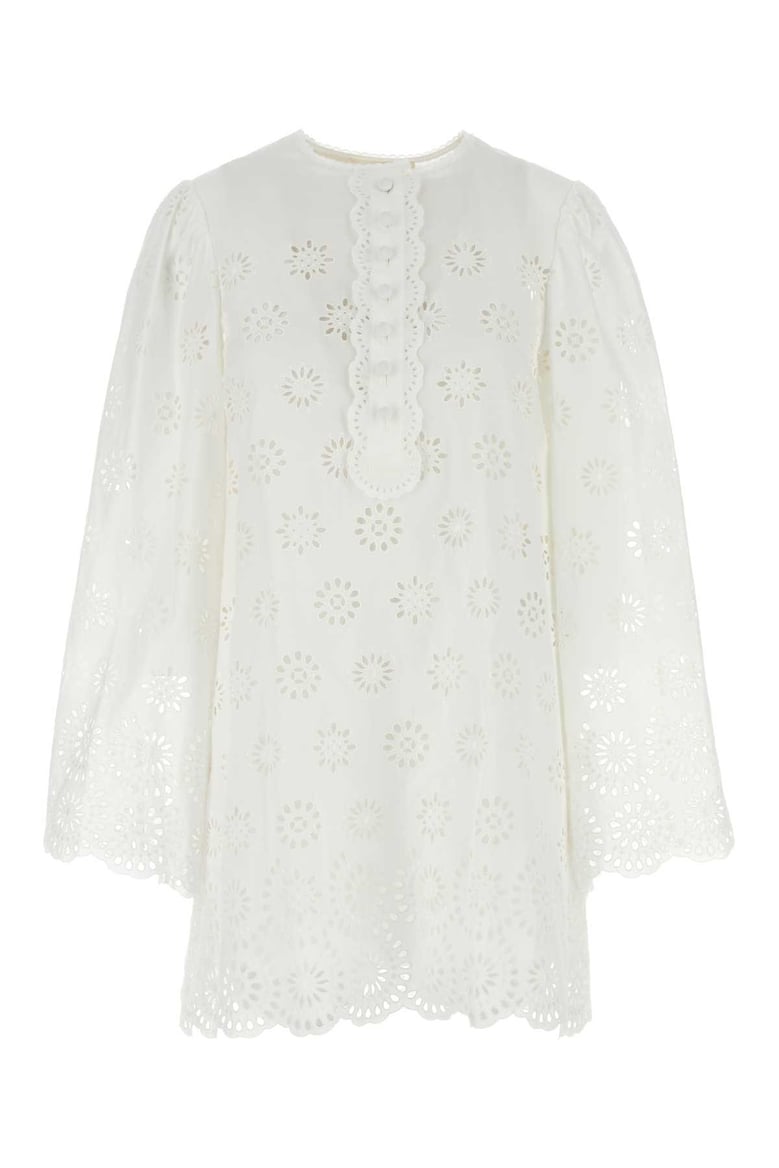 white broderie anglaise mini dress by Selfnex