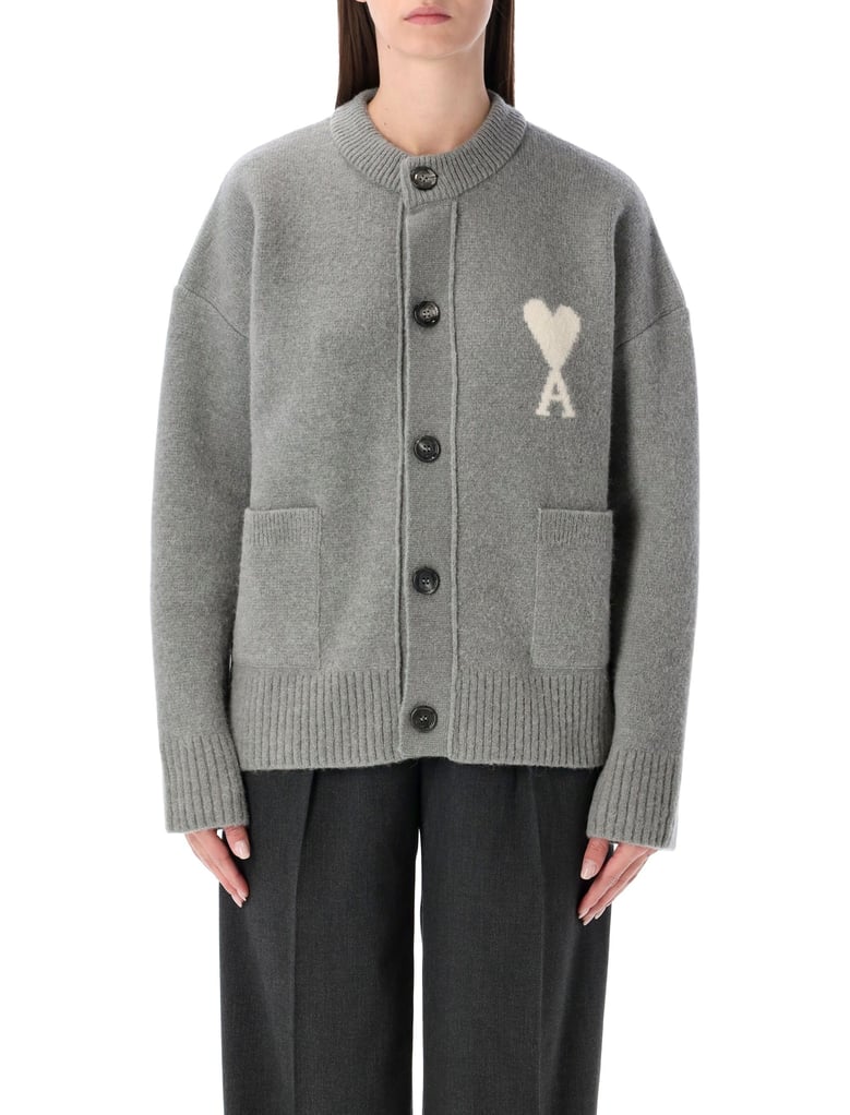 ami paris alpaca cardigan with ami de cœur logo by Selfnex