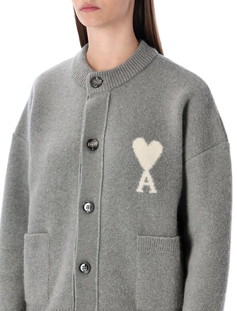ami paris alpaca cardigan with ami de cœur logo by Selfnex