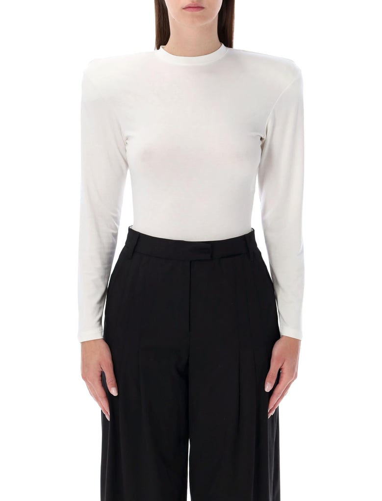 magda butrym cream jersey bodysuit by Selfnex