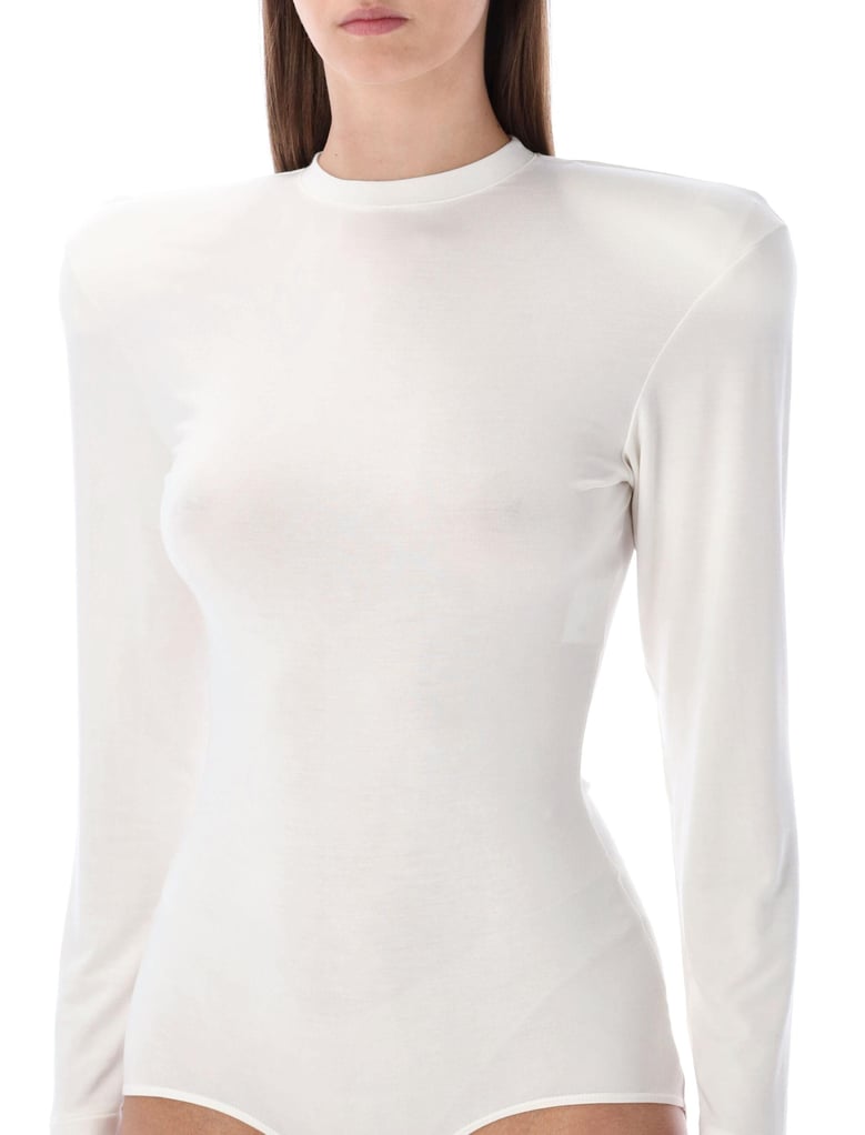 magda butrym cream jersey bodysuit by Selfnex