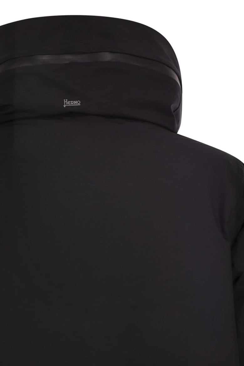 a-shaped down jacket with hood 2 layers by Selfnex