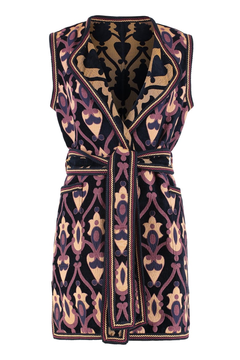 reversible gilet in chenille jacquard by Selfnex