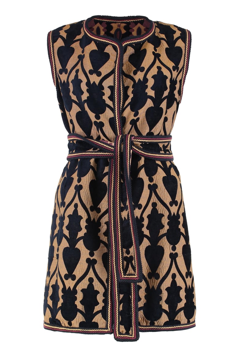 reversible gilet in chenille jacquard by Selfnex
