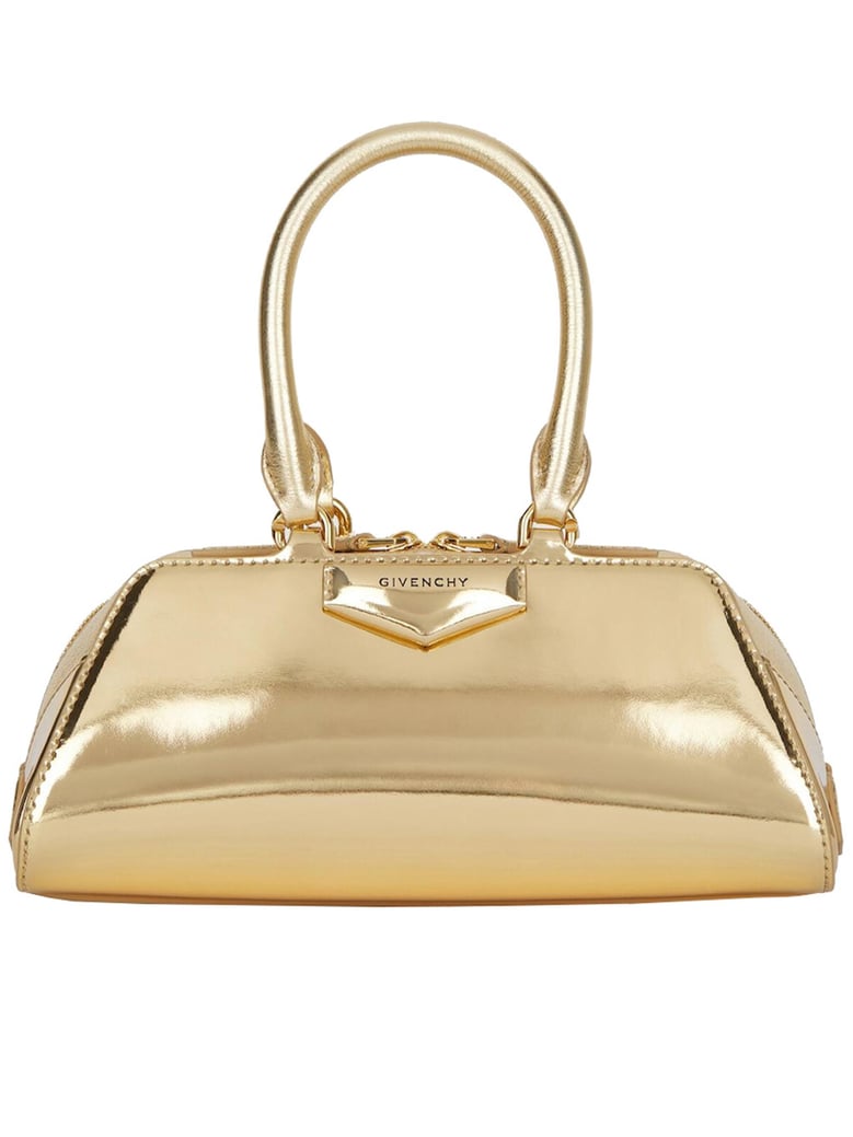 antigona east-west mini bag in laminated leather by Selfnex
