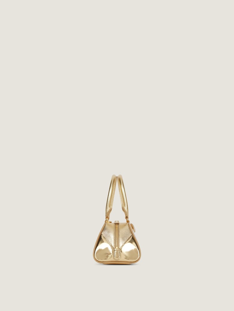 antigona east-west mini bag in laminated leather by Selfnex