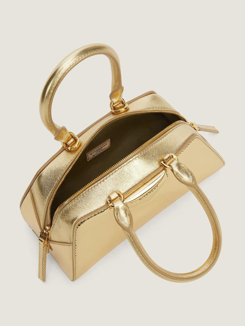 antigona east-west mini bag in laminated leather by Selfnex