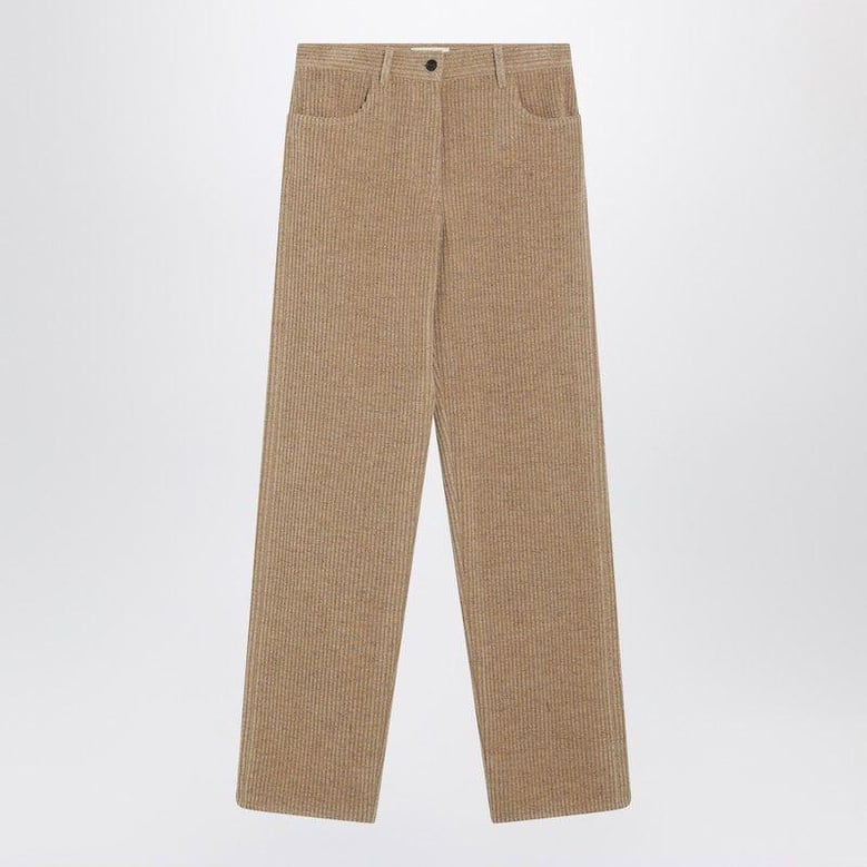 beige clair corduroy trousers by Selfnex