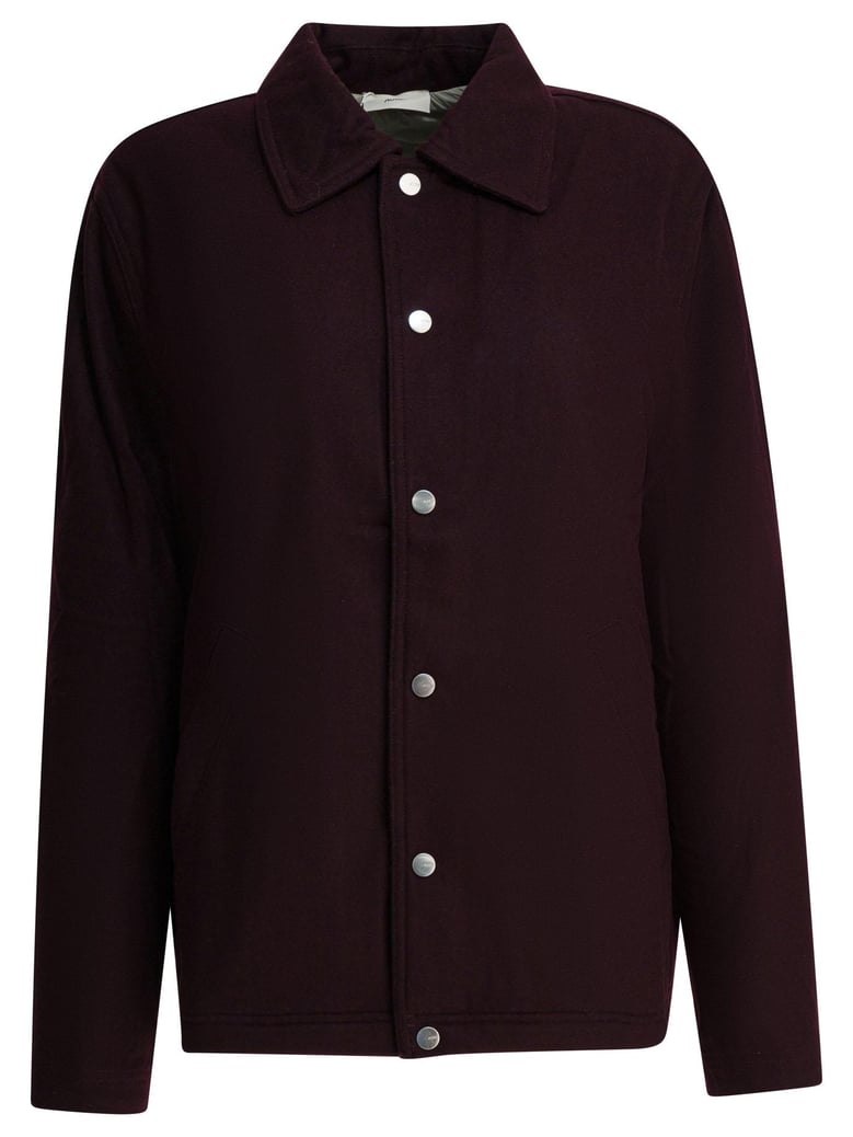 bordeaux wool blend jacket by Selfnex