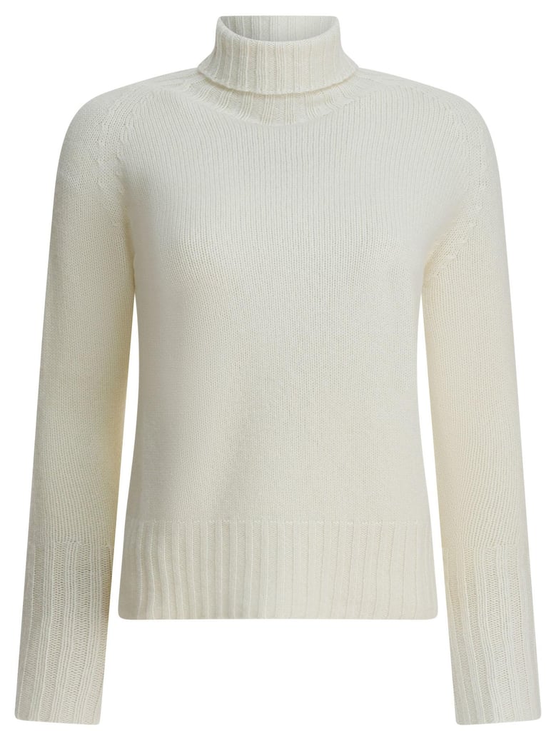 milk white cashmere knitwear by Selfnex