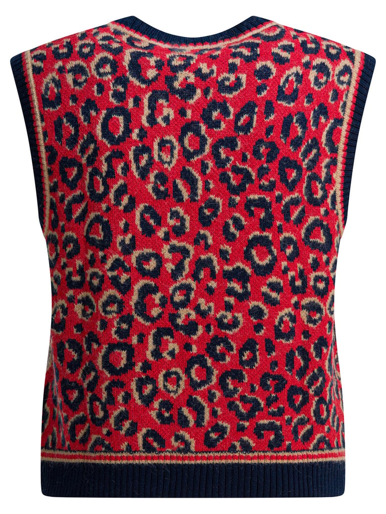 red wool blend knitwear by Selfnex
