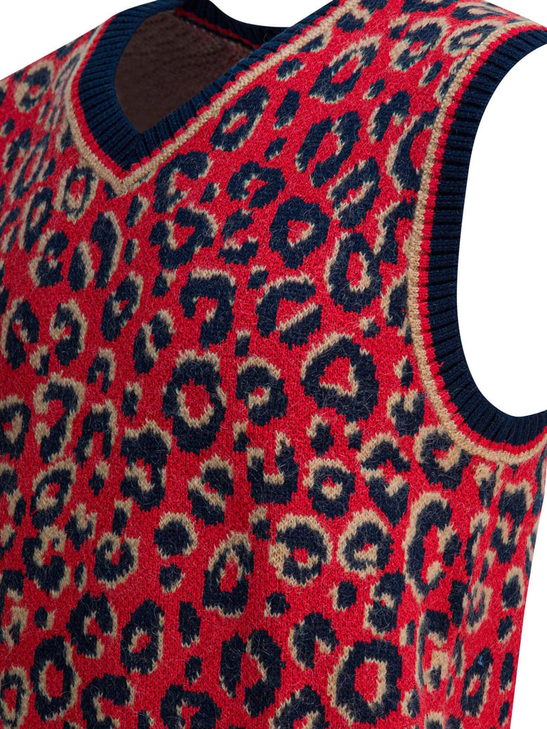 red wool blend knitwear by Selfnex