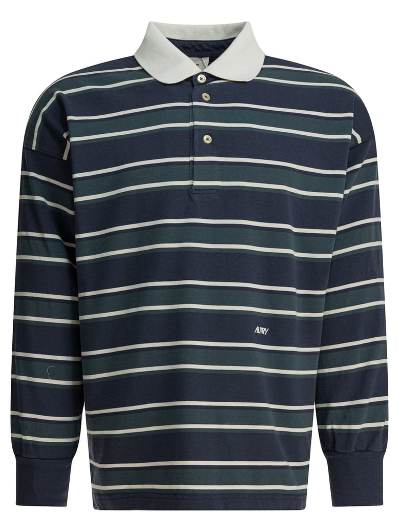 blue cotton polo shirt by Selfnex