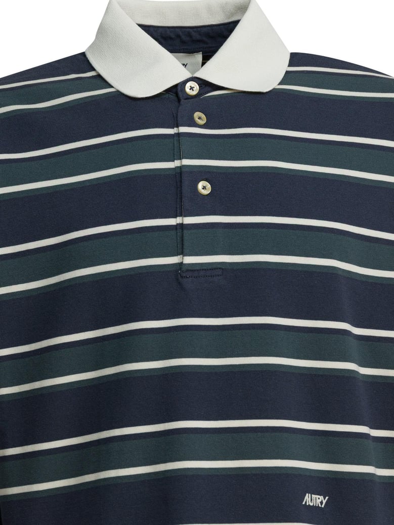blue cotton polo shirt by Selfnex